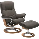 Stressless Relaxsessel "Mayfair", grau (metal grau paloma), B:83cm H:102cm T:74cm, Leder BATICK: BATICK ist ein leicht korrigiertes, durchgefärbtes und genarbtes Möbelleder, bei dem die meisten Unebenheiten und Spuren in der Regel entfernt wurden.