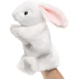 Uni-Toys - Handpuppe Hase (weiß) - 24 cm (Höhe) - Plüsch-Puppe, Kaninchen - Plüschtier, Kuscheltier