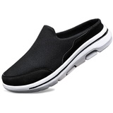 Herren-Hausschuhe, Outdoor-Pantoletten, Clog-Hausschuhe mit Netzoberfläche, atmungsaktive Slip-on-Schuhe, lässige Hausschuhe für Herren (Farbe : Black and White, Size : 48) - 48 EU