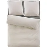 andas Bettwäsche »Sari2 in Gr. 135x200 oder 155x220 cm«, (2 tlg.), aus Baumwolle, uni Bettwäsche in Seersucker Qualität ideal für Sommer, beige