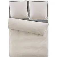 andas Bettwäsche »Sari2 in Gr. 135x200 oder 155x220 cm«, (2 tlg.), aus Baumwolle, uni Bettwäsche in Seersucker Qualität ideal für Sommer, beige