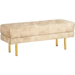 Bettbank Samtstoff beige / gold 117 x 44 cm ROSEVILLE