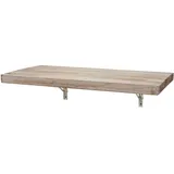 Wandtisch HHG 418, Wandklapptisch Wandregal Tisch, klappbar Massiv-Holz 100x50cm naturfarben