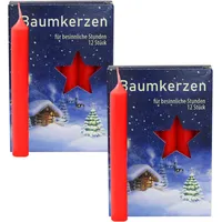 OLShop AG Baumkerzen 15 x 125 mm rot 12 St.