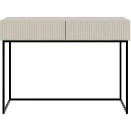 Selsey Schminktisch Makeup Tisch Frisiertisch Kosmetiktisch 110 cm Mit Schubladen Graubeige Schwarze Beine