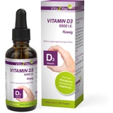 Vita2You Vitamin D3 5000 IE flüssig 50ml - (5.000 IE pro Tropfen) - Hochdosiert - 1700 vegetarische Tropfen - Vitamin D (Cholecalciferol) - Hohe Bioverfügbarkeit durch MCT-Öl - Premium Qualität