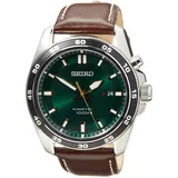 Seiko Herren-Uhr Kinetik Edelstahl mit Lederband SKA791P1
