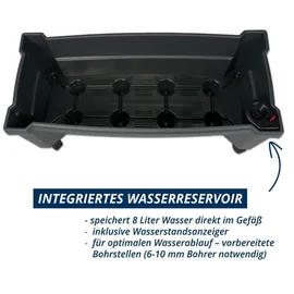 KHW Bewässerungsblumenkasten Calypso 79 x 34 x 33 cm anthrazit inkl. Rollen
