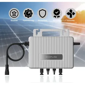 sunniva SUNNIVA® 2392W Balkonkraftwerk 800W komplett Steckdose, Ecoflow Stream 800W Wechselrichter, PV Solaranlage Komplettset, 4x 460W BIFAZIAL, FULL BLACK, Glas-Glas Solarmodule, inkl.5m Kabel, Bluetooth