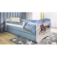 raumhirsch furniture Kinderbett Pferd 80 x 180 cm Holzwerkstoff blau