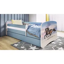 raumhirsch furniture Kinderbett Pferd 80 x 180 cm Holzwerkstoff blau