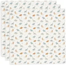 jollein 535-851-67100 Spucktücher/Mundtücher Musselin 3er Pack - Roarsome (70x70cm)