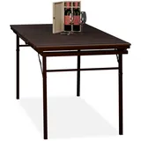 Relaxdays Gartentisch klappbar, Breite: 166 - 215 cm, Kunststoff, Stahl, wetterfest, 8 Personen, Campingtisch, braun