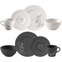 Villeroy & Boch Manufacture Frühstücksservice 8-tlg. schwarz/weiß mit Mickey Mouse Dekor