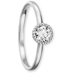 Goldring ONE ELEMENT "Zirkonia Ring aus 333 Weißgold" Gr. 56, silber, Fingerringe, Damen, 56,mit Zirkonia, Weißgold 333, Damen Gold Schmuck