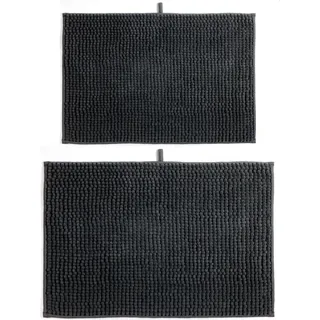 MSV Chenille Grau 40 x 60 cm + 60 x 90 cm