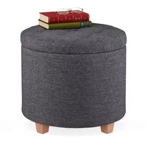 Relaxdays Runder Sitzhocker mit Stauraum 0 x 0 x 0 cm Bronze