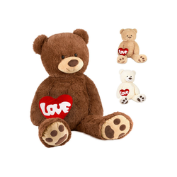 BRUBAKER Kuscheltier XXL Teddybär 100 cm groß mit Herz Love (1-St), großer Teddy Bär, Stofftier Plüschtier braun