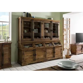 Massivmoebel24 Buffet Mango 210 x 55 x 190 cm dunkelbraun