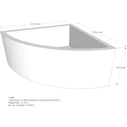 Badewannenträger für Ideal Standard Connect-Air 130 × 130 × 45 cm