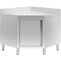 Eckschrank Edelstahl - Aufkantung - 100 x 100 cm - Royal Catering RCCC-1000SB
