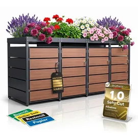 Albatros Mülltonnenbox 4er 120 x 240 cm anthrazit