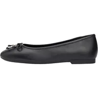 Tommy Hilfiger Damen Ballerinas Smooth Ballet aus Leder, Schwarz (Black), 39