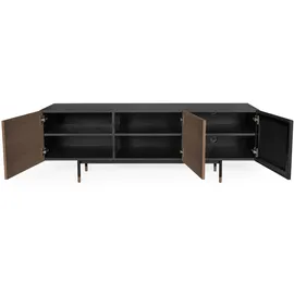 WoodMan Jugend Kommode 150 x 52 x 45 cm Braun/Schwarz