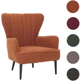 Mendler Lounge-Sessel HWC-K37 Bouclé 75 x 80 x 75 cm terrakotta mit Kissen
