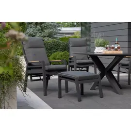 bene living MR.DEKO Gartenstuhl Sevilla Alu/Textilene 60 x 47 x 43 cm grau