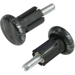 Gardinenstangen-Endstück Endstück, Endknopf, Endkappe „Esperanca“ für 16 mm Stangen, Liedeco, Gardinenstangen, (2-St), Endstück, Endknopf schwarz|silberfarben