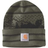 Carhartt Weihnachts-Beanie mit Bündchen und Outdoor-Grafik 105450 - basil - one size