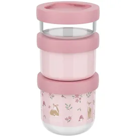 Mepal Snackbox stapelbar rosa 8,6 x 18 cm 0,1 l, 0,175 l, 0,275 l 3-teilig