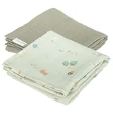 Little Dutch Musselintuch Swaddles 70 x 70 Little Farm / Pure Olive | Little Dutch