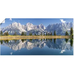 Artland Wandbild »Kaisergebirge Tirol«, Berge & Alpenbilder, (1 St.), als Alubild, Outdoorbild, Leinwandbild, Poster, Wandaufkleber Artland Farbe Bild(er): blau