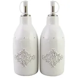 neuetischkultur Öl- und Essigspender Keramik weiß 2er-Set Bessie