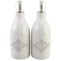 neuetischkultur Öl- und Essigspender Keramik weiß 2er-Set Bessie