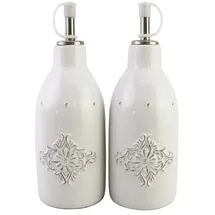 neuetischkultur Öl- und Essigspender Keramik weiß 2er-Set Bessie