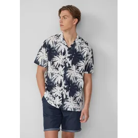 QS Hemd mit All-over-Print Blau / Bunt M