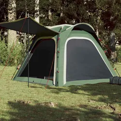 Campingzelt 4 Personen Grün 240x221x160 cm 185T Taft