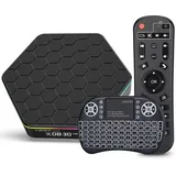 TV Box Android 12.0, Android Box, 4 GB, 64 GB, unterstützt 6 K 3D, Smart TV Box Allwinner H618 Quad-Core 64bit Cortex-A53 WiFi 2.4G/5G LAN 10/100M BT 5.0 mit Fernbedienung und Mini-Tastatur