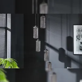 KAWOLA Hängeleuchte CARTOLA Hängelampe 5-flammig Glas schwarz