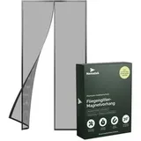 NEMATEK Fliegengitter NTK-MV01, schwarz für Türen, mit Klettband, mit Magnet, 90x200cm