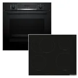 Bosch Herdset BOSCH Backofen Pyrolyse Hydrolyse + Induktionskochfeld Booster autark 60 cm
