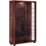 VCM my home Lumo Mini Vitrine nussbaum 8 Fachböden mit Beleuchtung