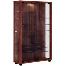 VCM my home Lumo Mini Vitrine nussbaum 8 Fachböden mit Beleuchtung