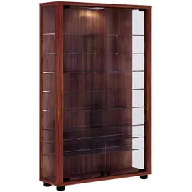 VCM my home Lumo Mini Vitrine nussbaum 8 Fachböden mit Beleuchtung