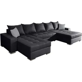 Collection AB Wohnlandschaft COLLECTION AB "Josy XXL U-Form, B: 333 cm, mit 2 Recamieren 77 & 97 cm", anthrazit, B:333cm H:84cm T:161cm, 100% Polyester, Sofas, Wohnlandschaft, Bettfunktion, Bettkasten & 2 Zierkissen, Federkern