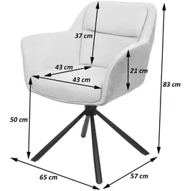 MCW Esszimmerstuhl K33 2er-Set Kunstleder Creme