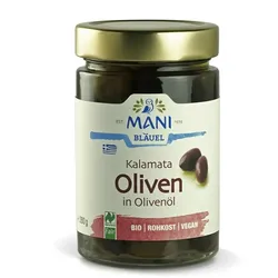Kalamata Oliven in Olivenöl - Mani - NL Fair - bio & roh (0.28kg)
